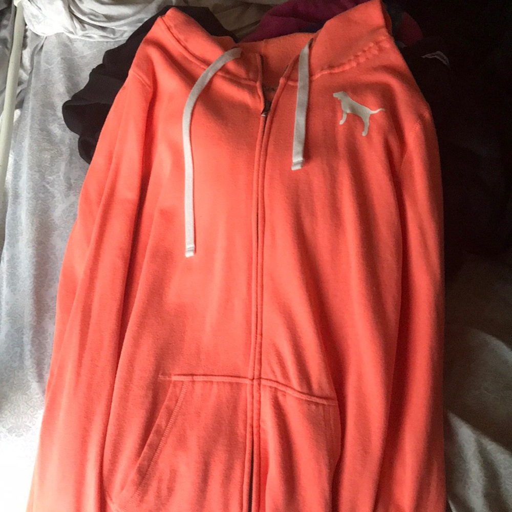 Orange/peach Victoria’s Secret PINK zip up